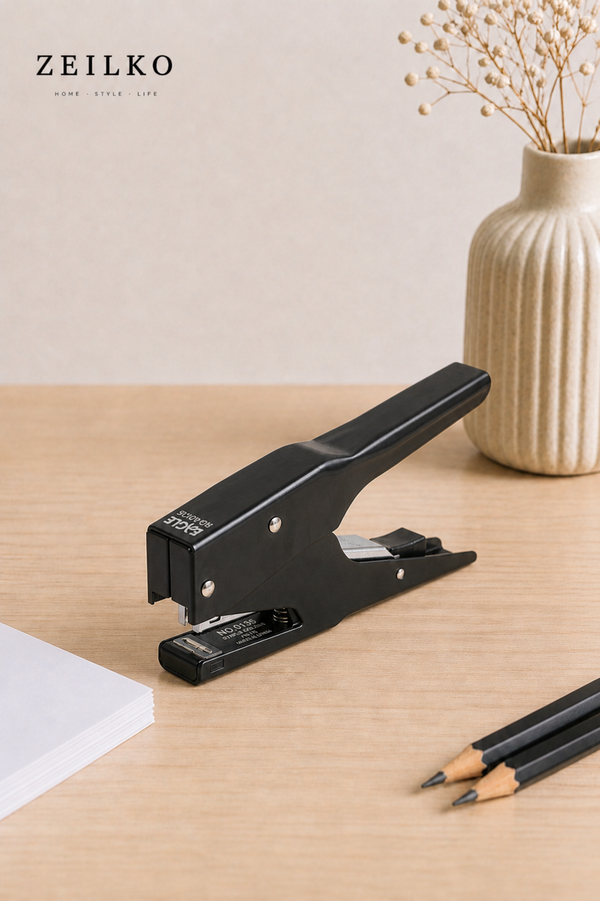 ZEILKO kraftsparender Hand-Hefttacker GripTac Pro schwarz mit hoher Kapazität für Papier, Karton, Stoff, Büro und Zuhause