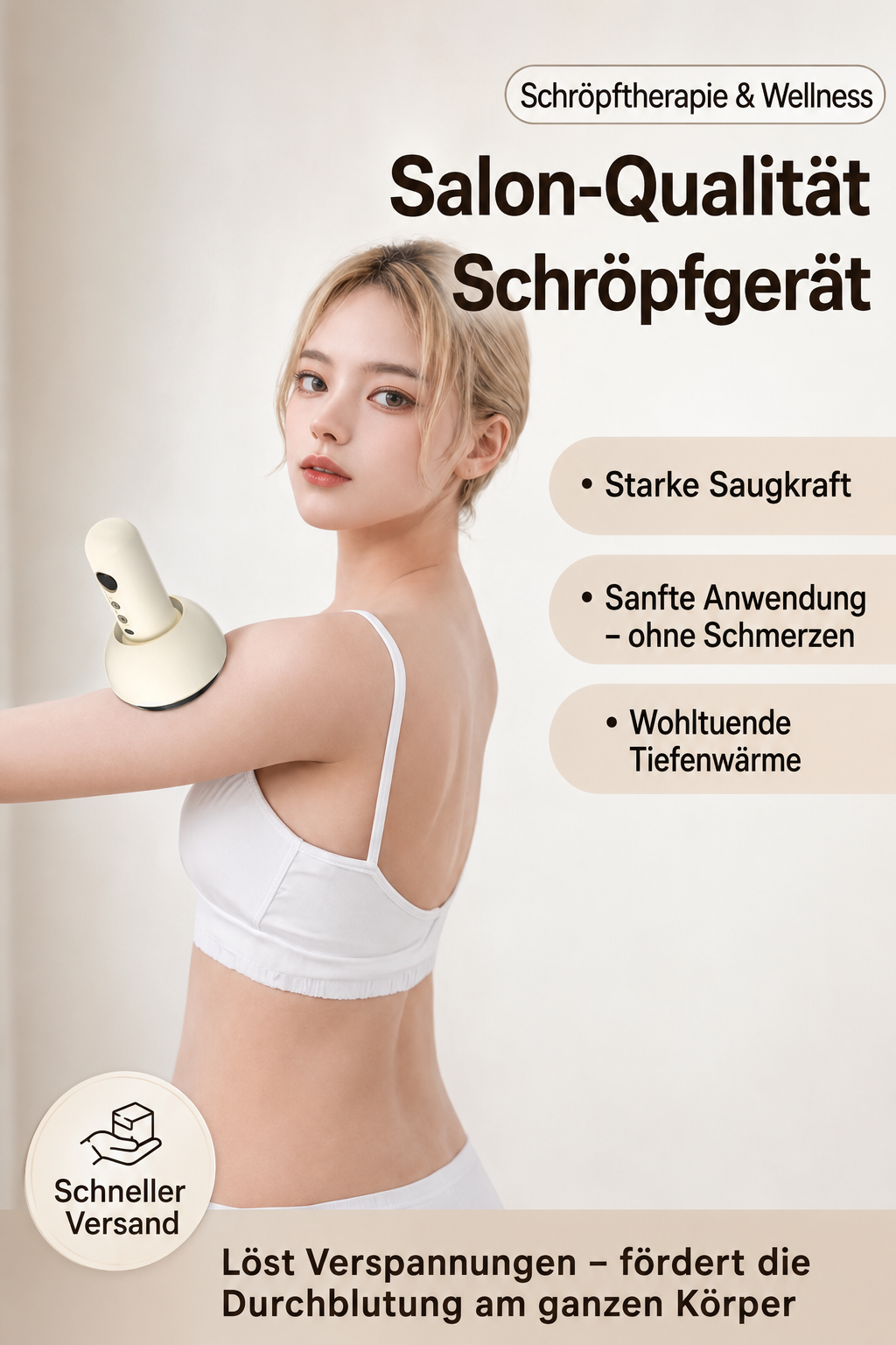 ZEILKO elektrisches Schröpfgerät in Rot – Vakuum-Massage mit Wärmefunktion und 9 Intensitätsstufen
