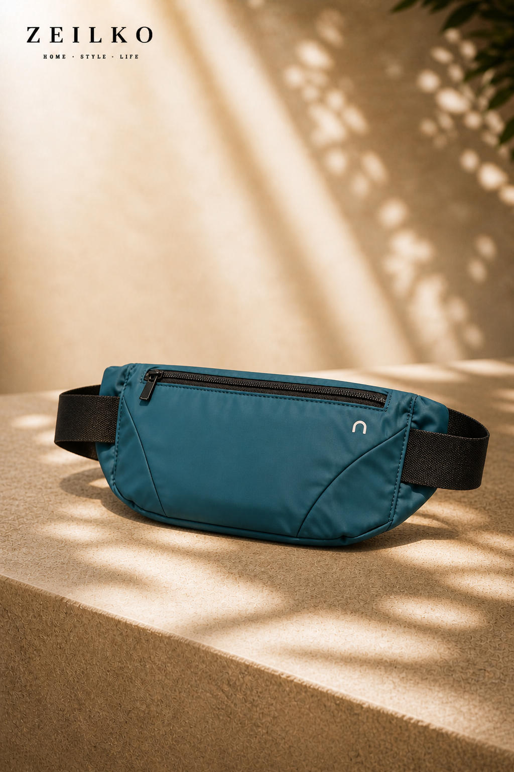 ZEILKO Sport-Bauchtasche für Laufen, Reisen und Alltag in Schwarz, Grau, Blau und Gelb mit praktischem Reißverschluss