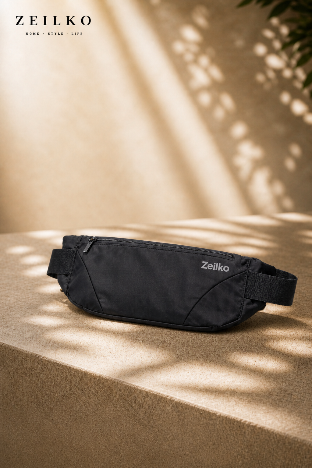 ZEILKO Sport-Bauchtasche für Laufen, Reisen und Alltag in Schwarz, Grau, Blau und Gelb mit praktischem Reißverschluss