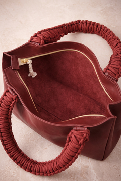 ZEILKO 3-teiliges Taschen-Set in Weinrot Bordeaux – Boho-Stil mit geflochtenen Makramee-Henkeln