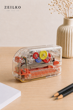 ZEILKO ClearTac Pro automatischer Elektro-Tacker transparent für Büro und Schule mit 20 Blatt Kapazität und mühelosem Tackern