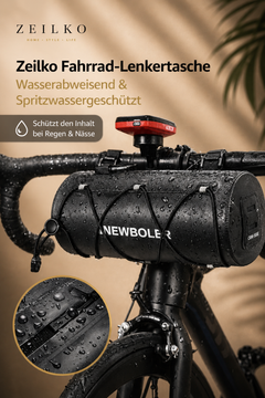 ZEILKO Fahrrad-Lenkertasche 2,5 Liter in Schwarz – 100% wasserdicht, vielseitig am Lenker oder Rahmen montierbar