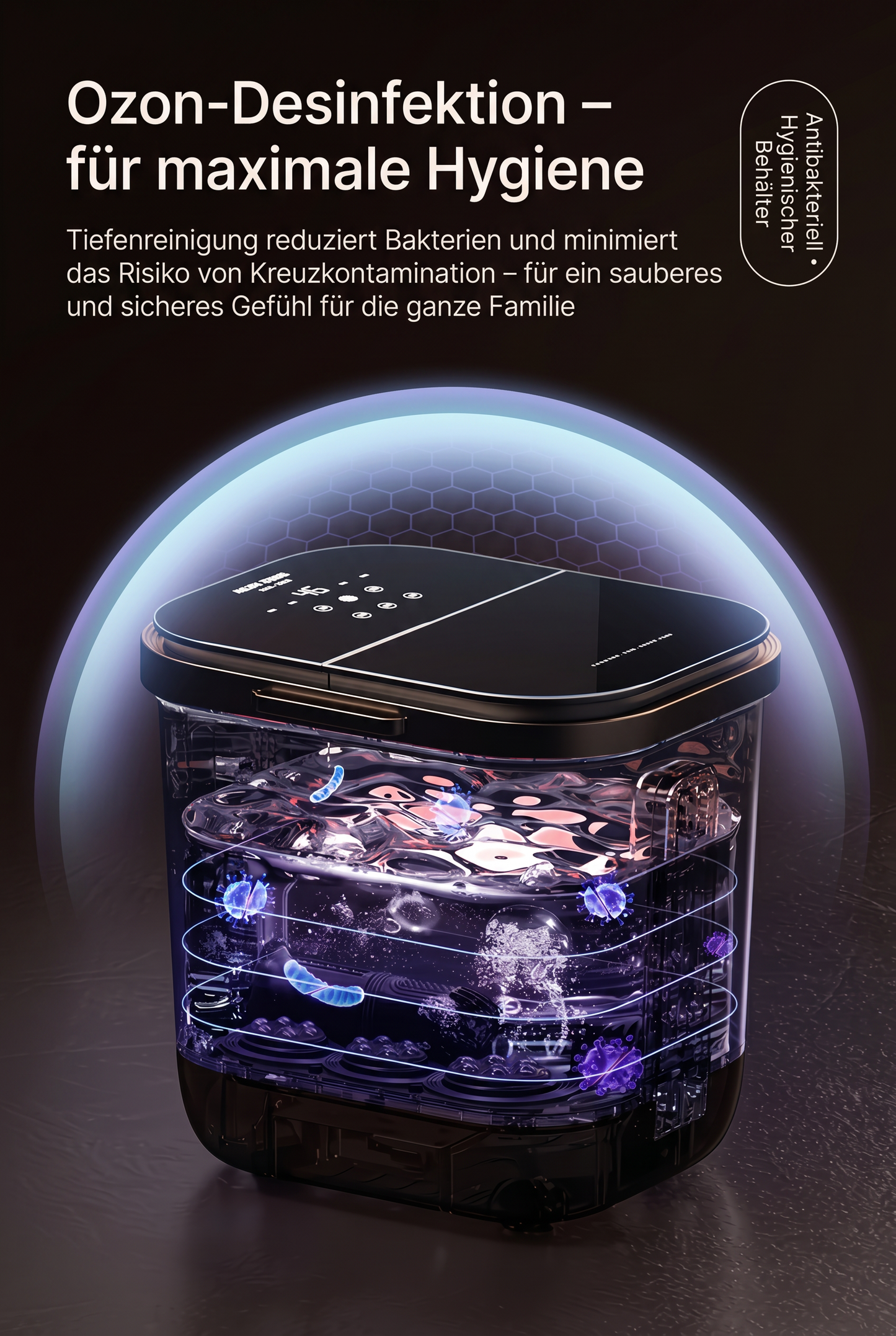 ZEILKO elektrisches Fußbad-Massagegerät – 3D-Rollenmassage, Ozon-Desinfektion und 36 Präzisionsrollen