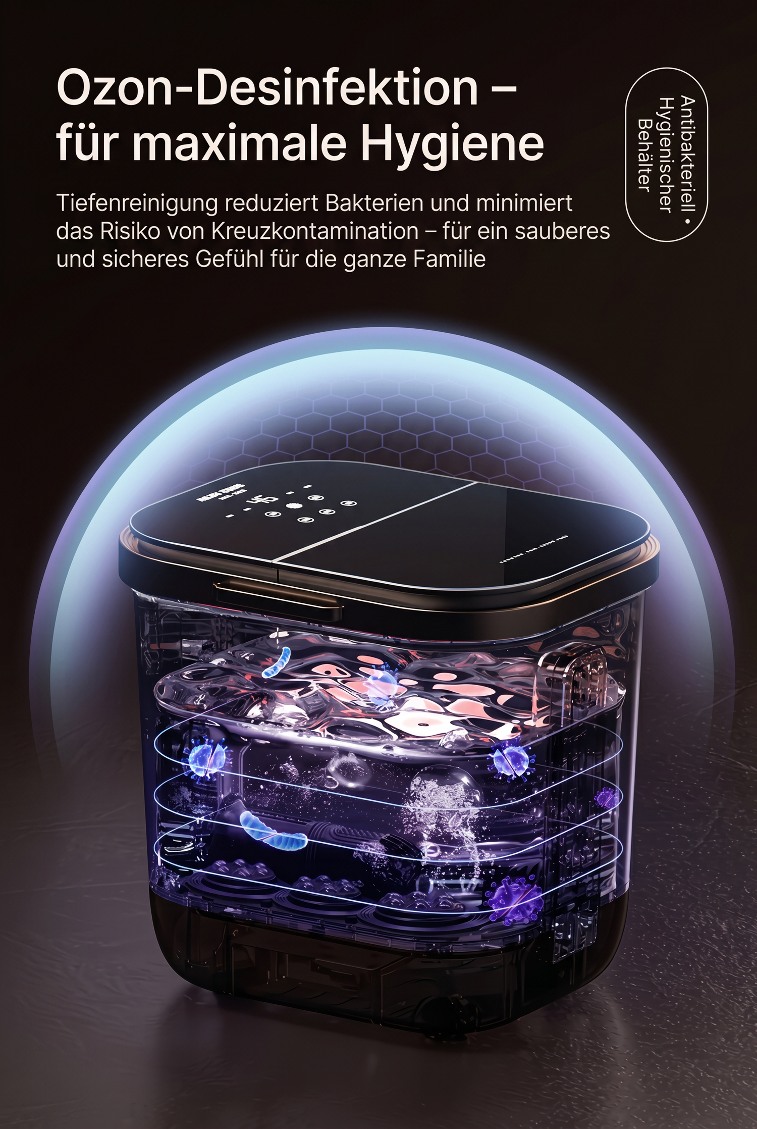 ZEILKO elektrisches Fußbad-Massagegerät – 3D-Rollenmassage, Ozon-Desinfektion und 36 Präzisionsrollen