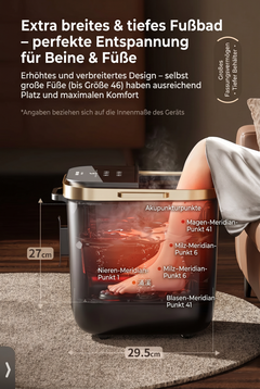 ZEILKO elektrisches Fußbad-Massagegerät – 3D-Rollenmassage, Ozon-Desinfektion und 36 Präzisionsrollen