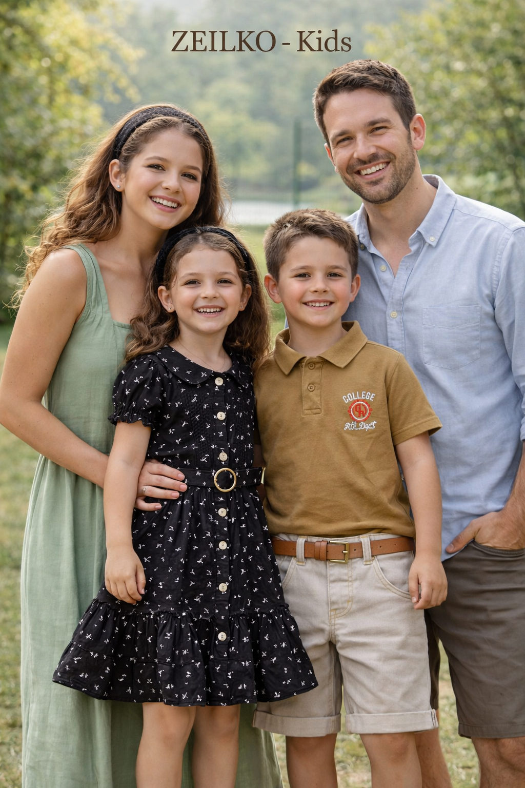 ZEILKO Kids 2-teiliges Jungen Sommeroutfit – beiges College Polo-Shirt mit passenden Shorts und Gürtel