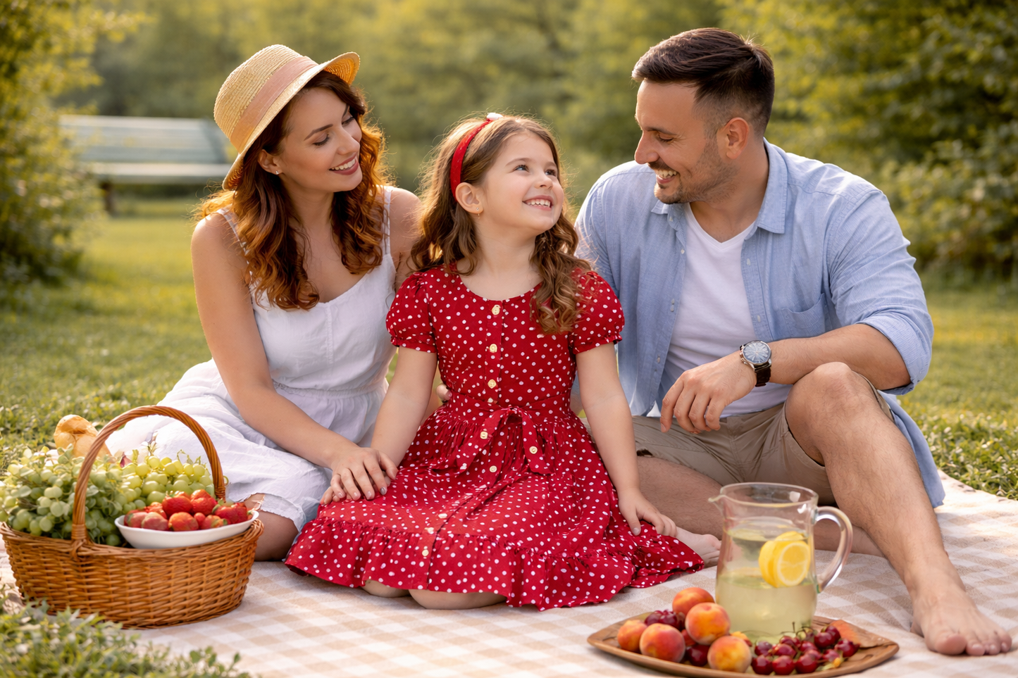 ZEILKO-Kids Mädchen Sommerkleid rot mit weißen Punkten, kurzem Arm und luftigem Schnitt für Frühling und Sommer