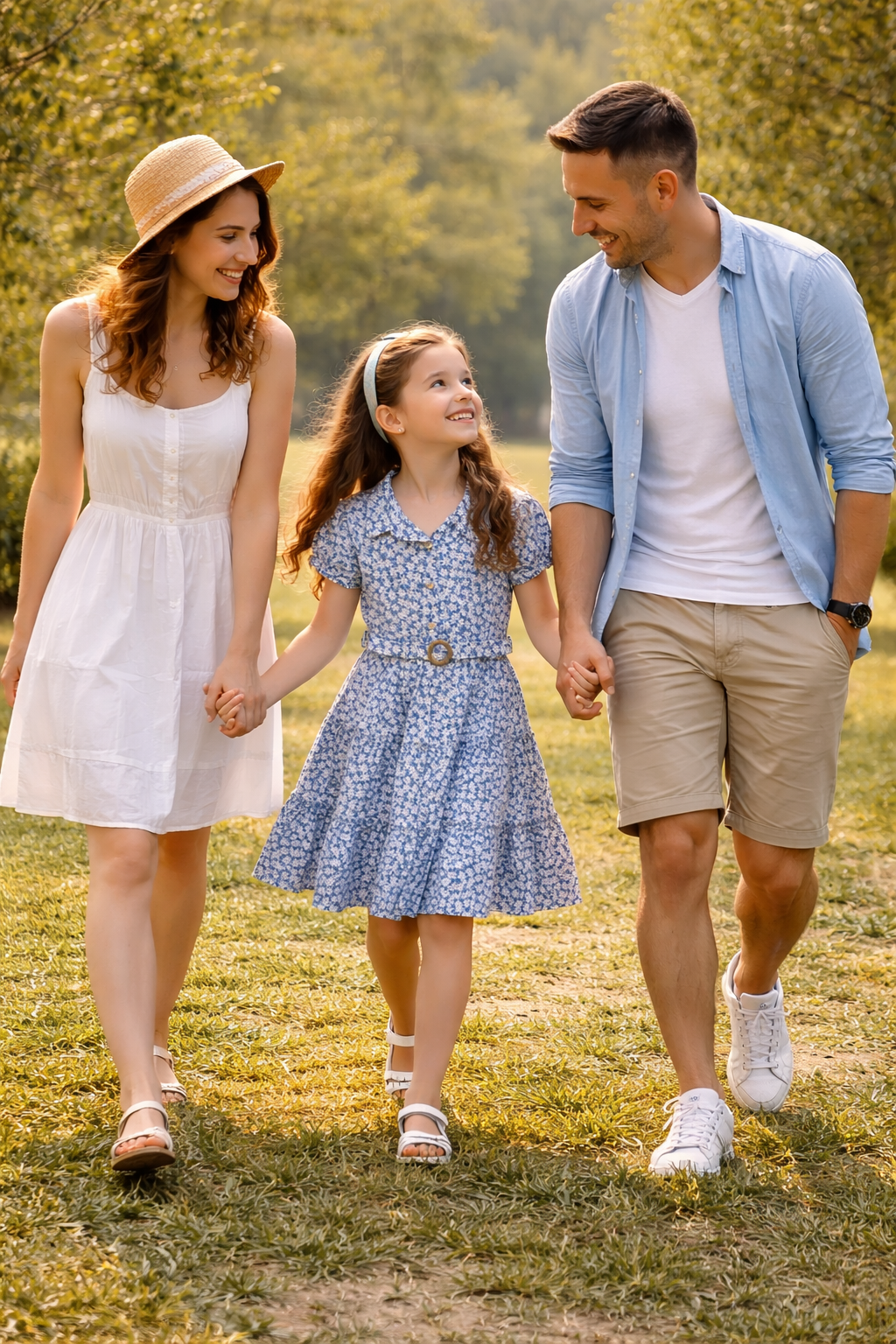 ZEILKO-Kids Mädchen Sommerkleid blau mit Blumenmuster, kurzem Arm und luftigem Schnitt für Frühling und Sommer