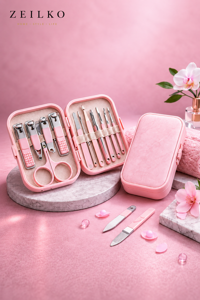 ZEILKO 14-teiliges Maniküre-Set im Etui – Komplett-Set für Nagel-, Hand- und Fußpflege, hygienisch verpackt