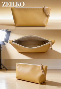 ZEILKO 5-teiliges Taschen-Set in Senfgelb Marrakesch – Boho-Stil mit geflochtenen Makramee-Henkeln