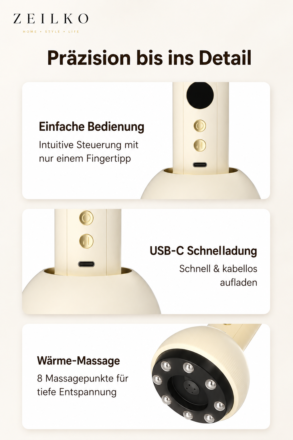 ZEILKO elektrisches Schröpfgerät in Rot – Vakuum-Massage mit Wärmefunktion und 9 Intensitätsstufen