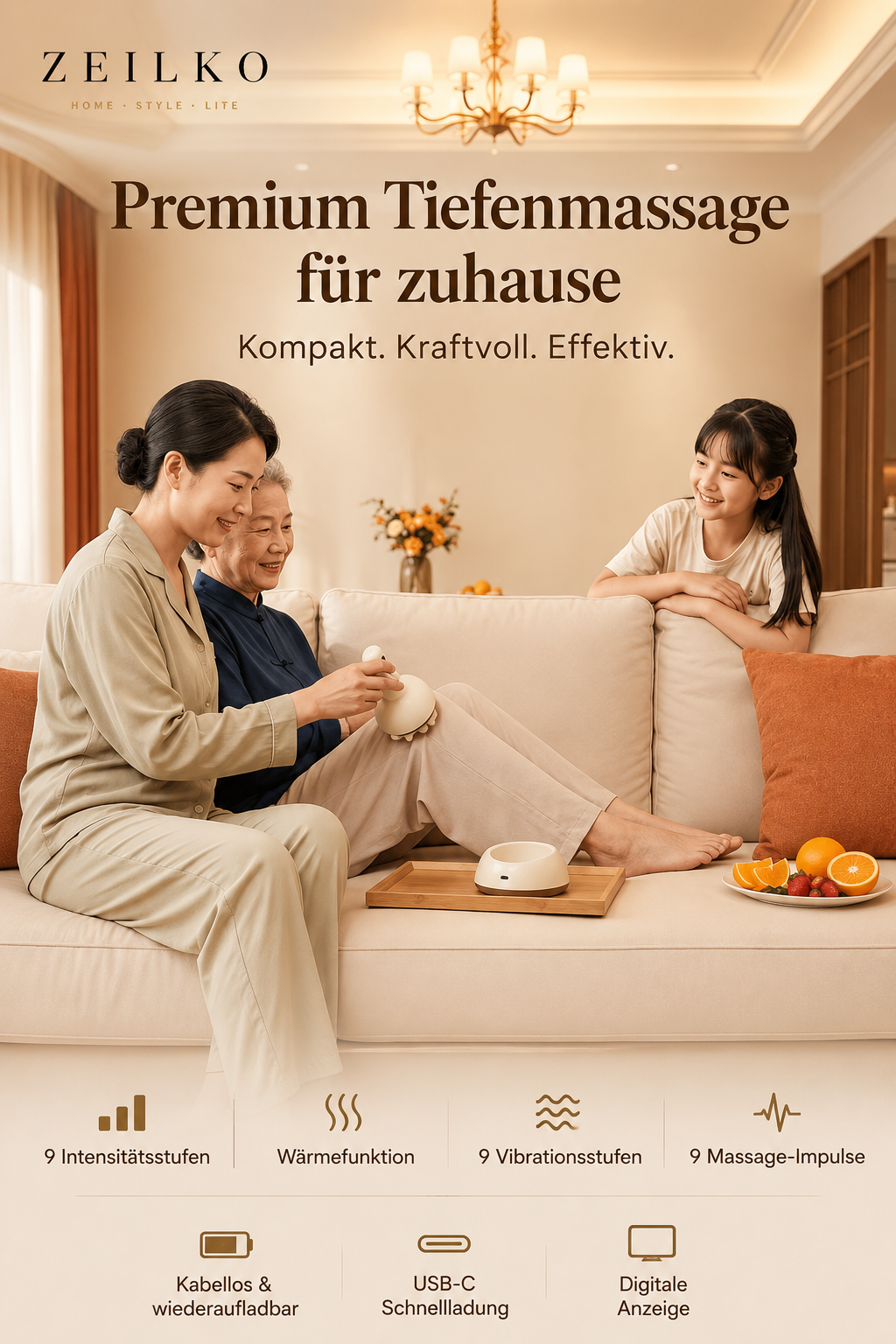 ZEILKO elektrisches Schröpfgerät in Rot – Vakuum-Massage mit Wärmefunktion und 9 Intensitätsstufen