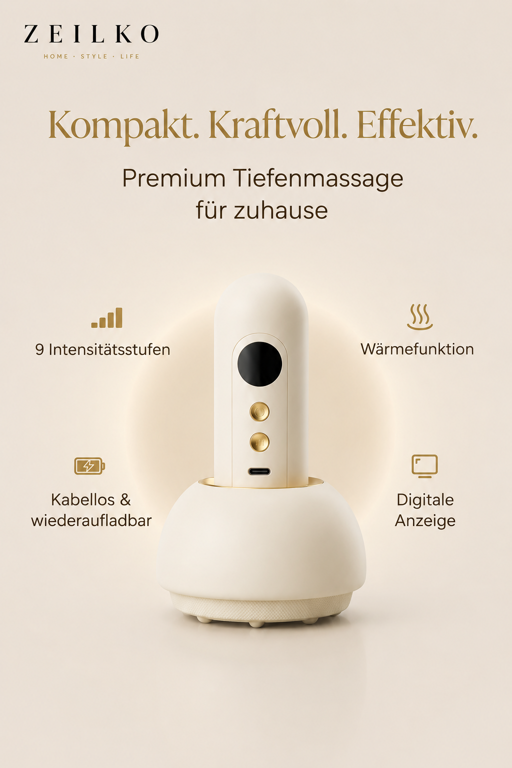 ZEILKO elektrisches Schröpfgerät in Rot – Vakuum-Massage mit Wärmefunktion und 9 Intensitätsstufen