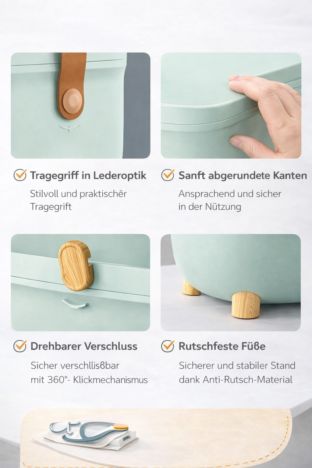 ZEILKO Hausapotheke Box in Weiß – großes Medikamentenbox-Set mit Einsatz und Tragegriff, ordentlich und stilvoll
