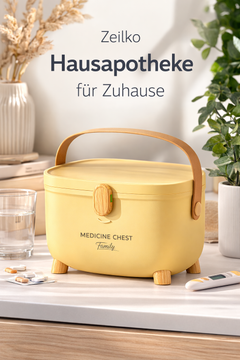 ZEILKO Hausapotheke Box in Weiß – großes Medikamentenbox-Set mit Einsatz und Tragegriff, ordentlich und stilvoll